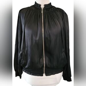 Chico's Elegant Black Bomber Jacket
